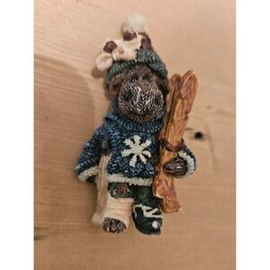 Enesco Winter Moose Figurine Skiing Brooch Holiday‎ EGON THE SKIER Moose #26308